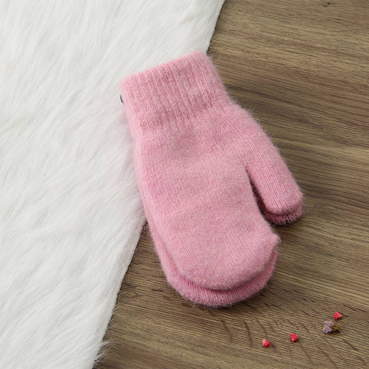 WOMEN'S SOLID COLOR RABBIT FUR FULL FINGER GLOVES_CWAG00592