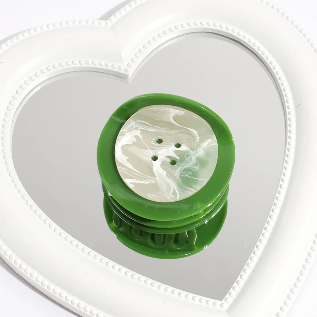 Vintage Acetate Hair Claw - Angel Button Clip