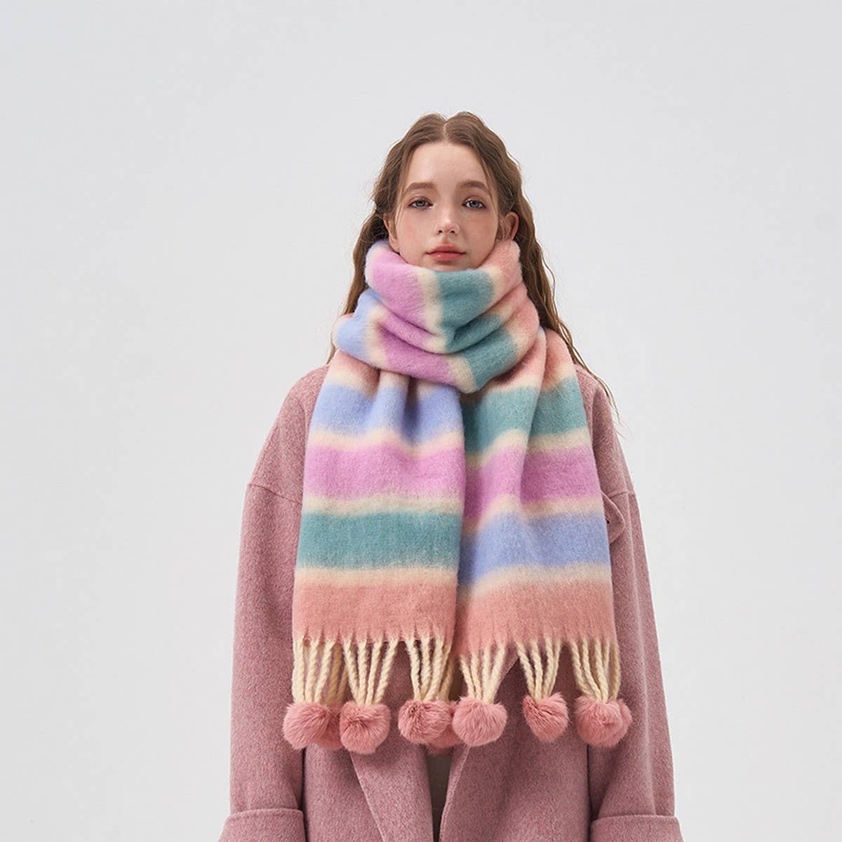 Color Stripe Scarf ? Warm Winter Couple Wrap