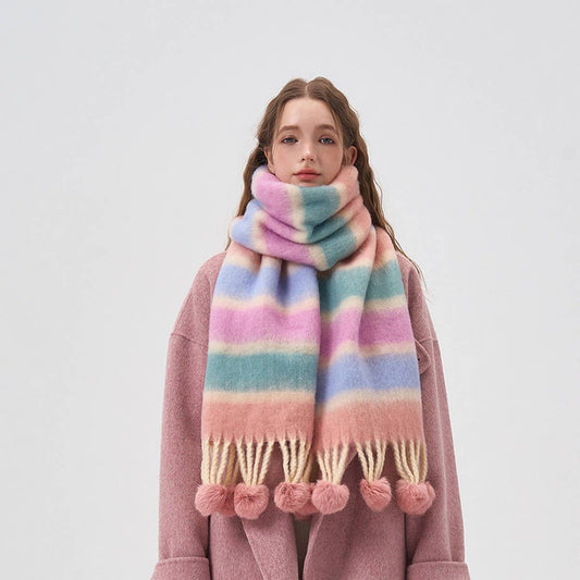 Color Stripe Scarf ? Warm Winter Couple Wrap