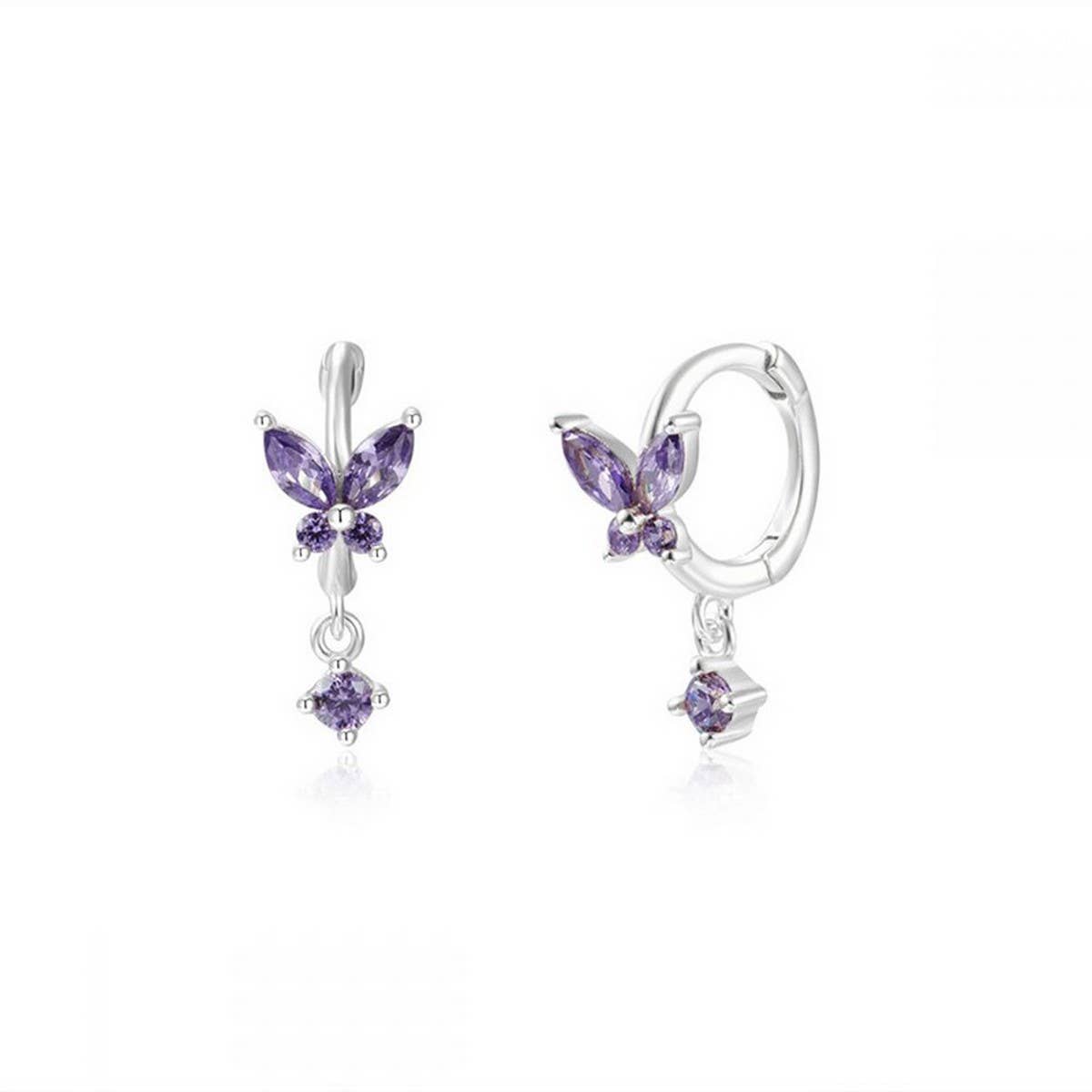 MULTICOLOR BUTTERFLY SIMPLE TEMPERAMENT EARRINGS