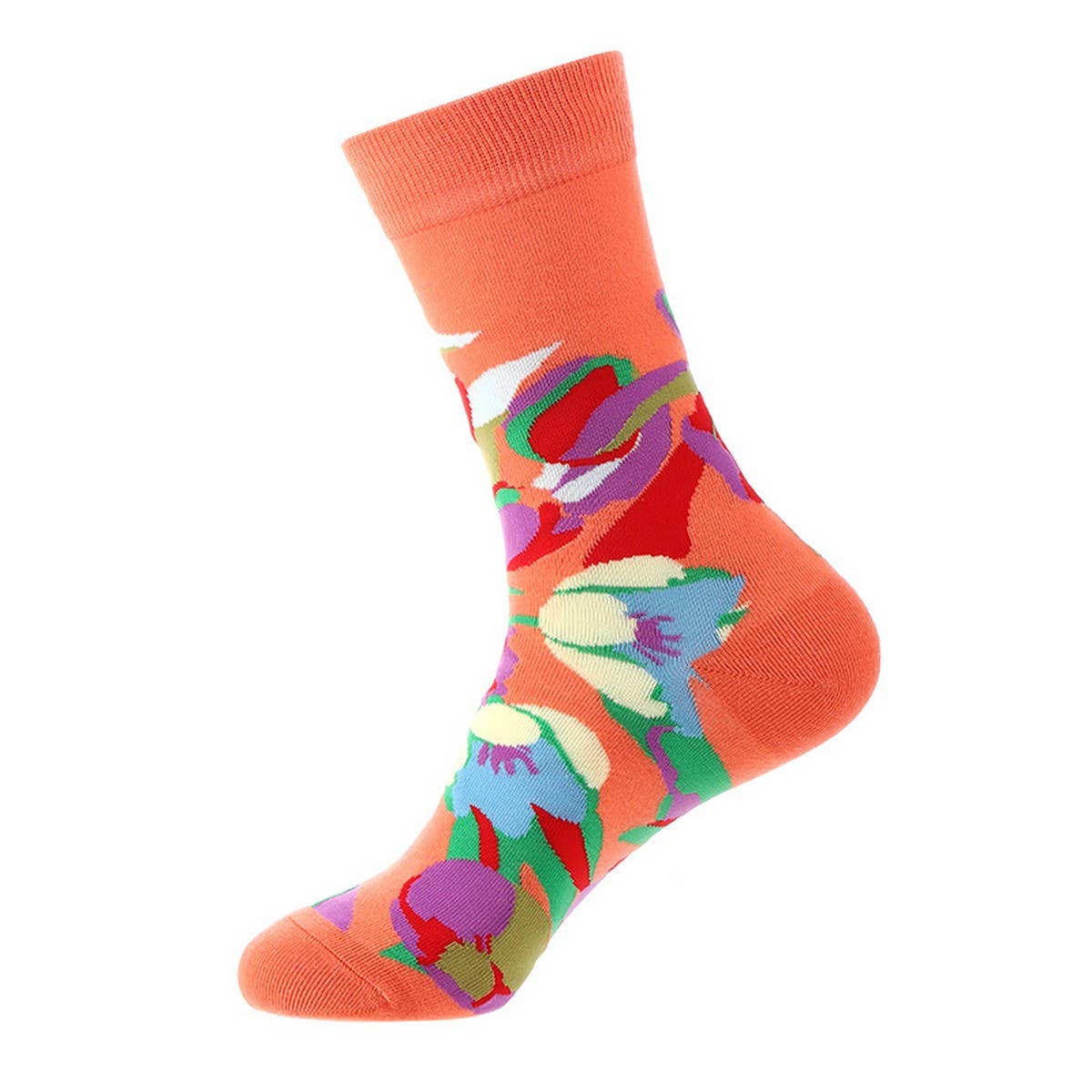 AUTUMN AND WINTER FLORAL MID-CALF SOCKS_CWMS1005