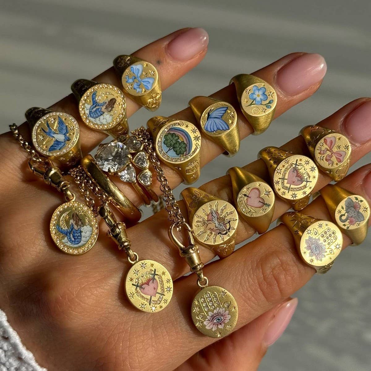 Stainless Steel Fashion Painted Rhinestone Ring_CWMM5706