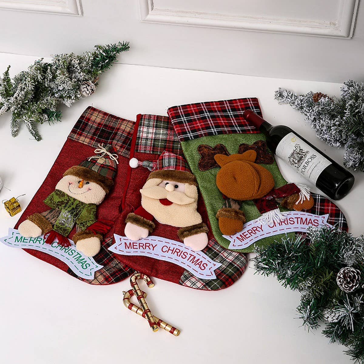CHRISTMAS LARGE 3D CHRISTMAS SOCKS GIFT BAG