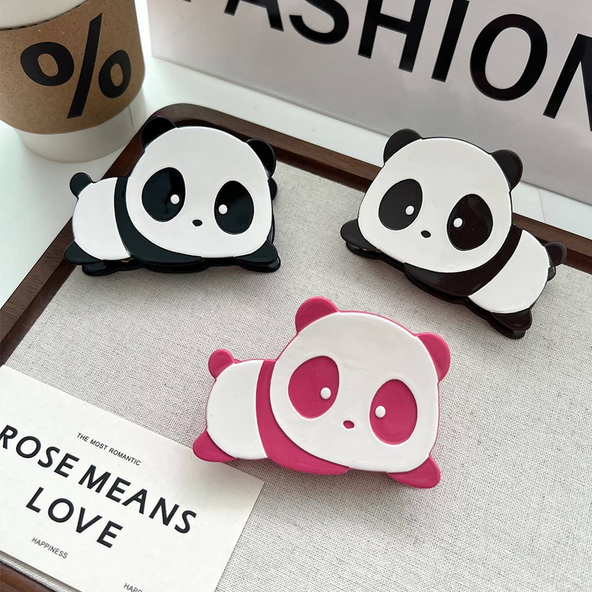 Panda Acetate Hair Claw ??Cute Chinese Style Clip_CWAHA5750