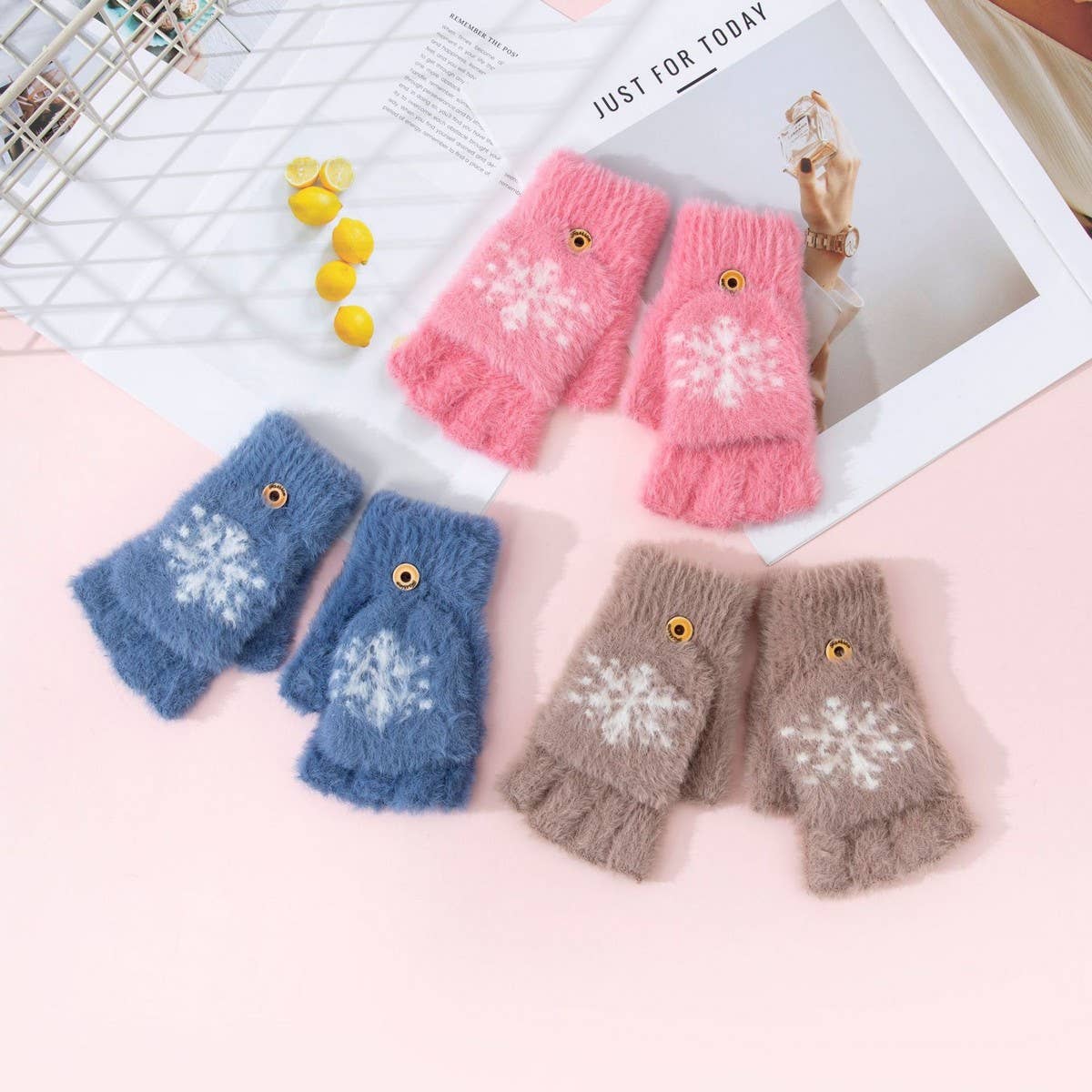 WINTER WARM HALF FINGER FLAP GLOVES_CWAG0163