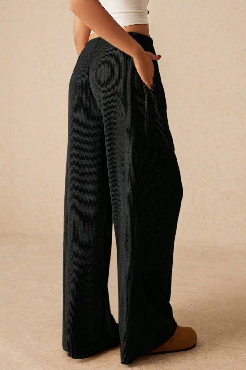 CWBLP01032_SOLID COLOR LOOSE HIGH WAIST WIDE LEG PANTS