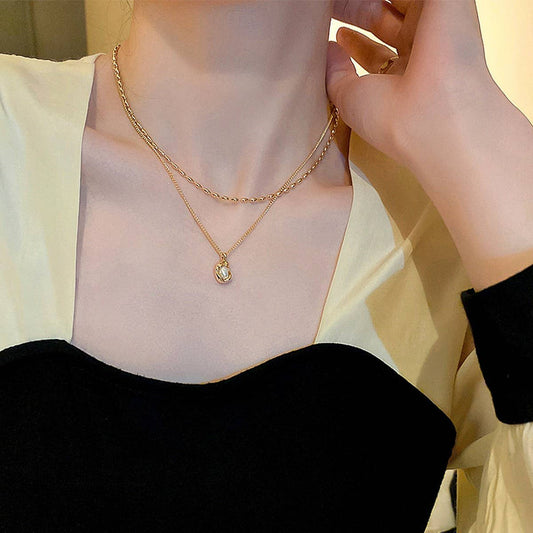 LIGHT LUXURY PLEATED PEARL BEAN NECKLACE