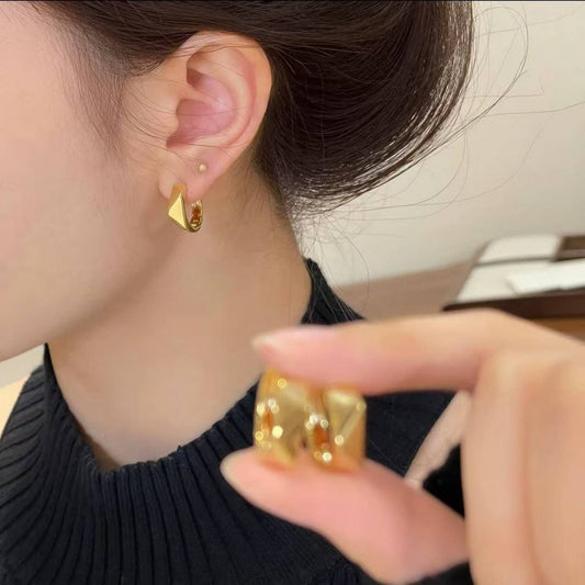 SMALL LUXURY SIMPLE GOLD TEXTURE HIGH-END EARRINGS_CWAJE3143