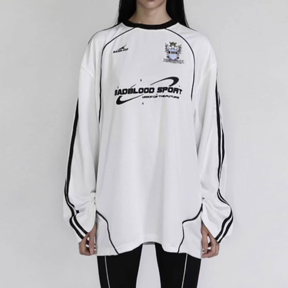 VINTAGE EMBROIDERED MONOGRAM CREW NECK HOODIE