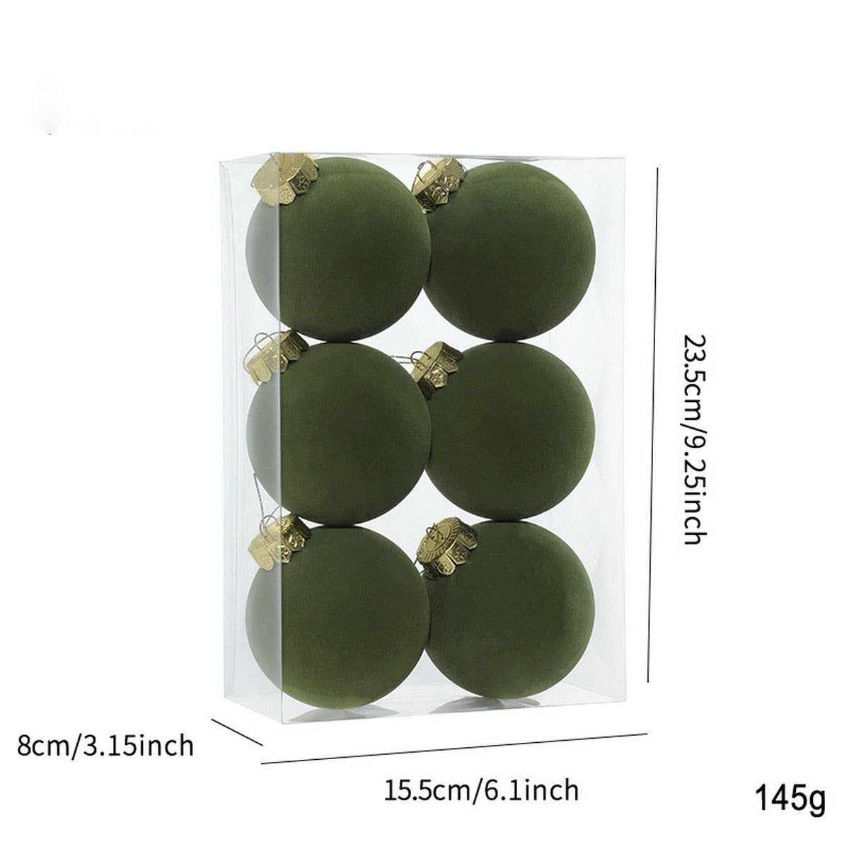 CWMM10399_8CM COLORFUL CHRISTMAS TREE BALL ORNAMENTS 6PCS