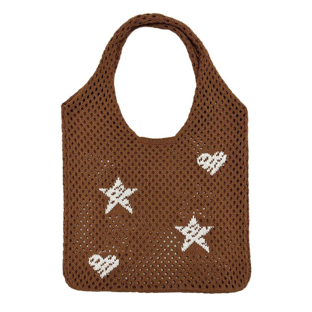 CWAB1957_LOVE STAR PRINTED KNITTED BAG