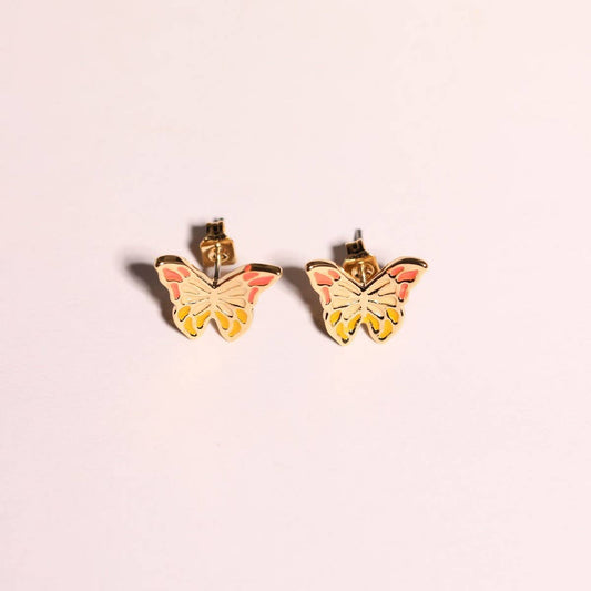 Retro exaggerated butterfly element earrings_CWMM5517