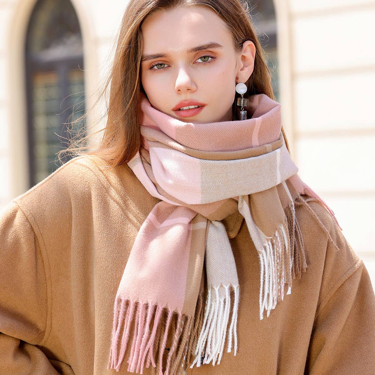 Dopamine color matching cashmere scarf - warm