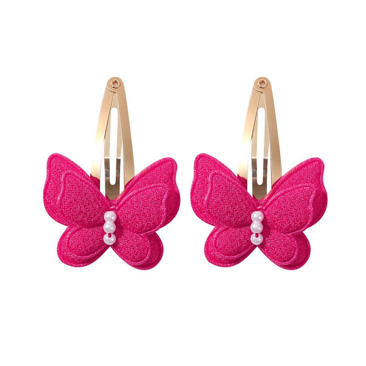 Double-Layer Pearl Bow Hair Clip Set for Kids
