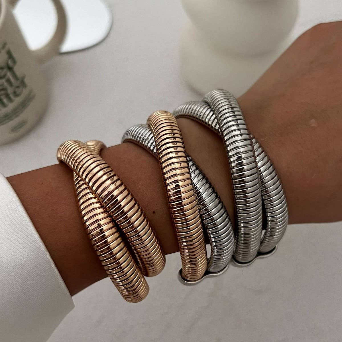 PERSONALIZED  METAL SIMPLE RING BRACELET FOR WOMEN_CWMM3092