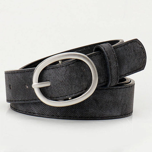 Simple fashionable and casual oval alloy belt