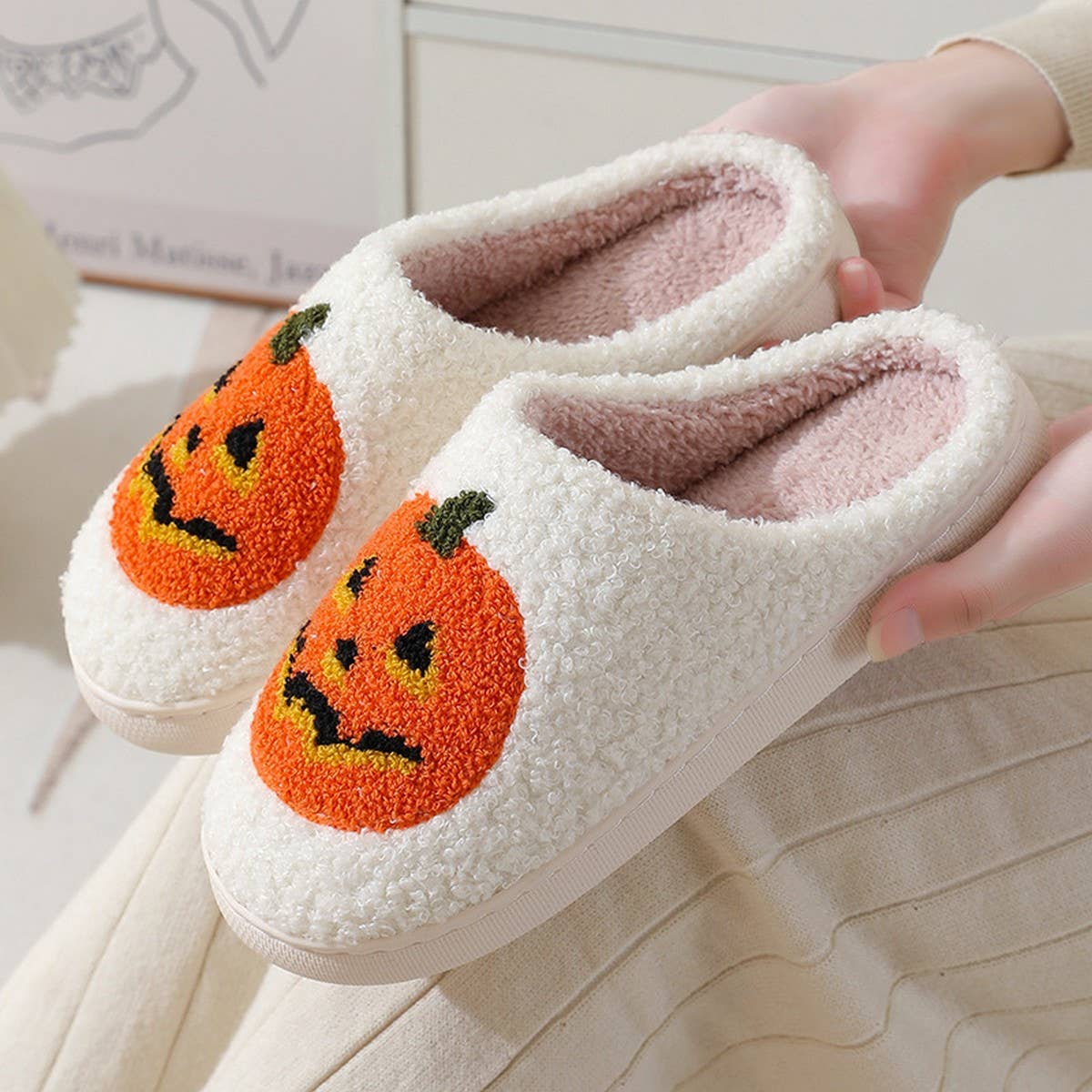 Halloween Atmosphere Slippers, Cute & Funny, Autumn & Winter