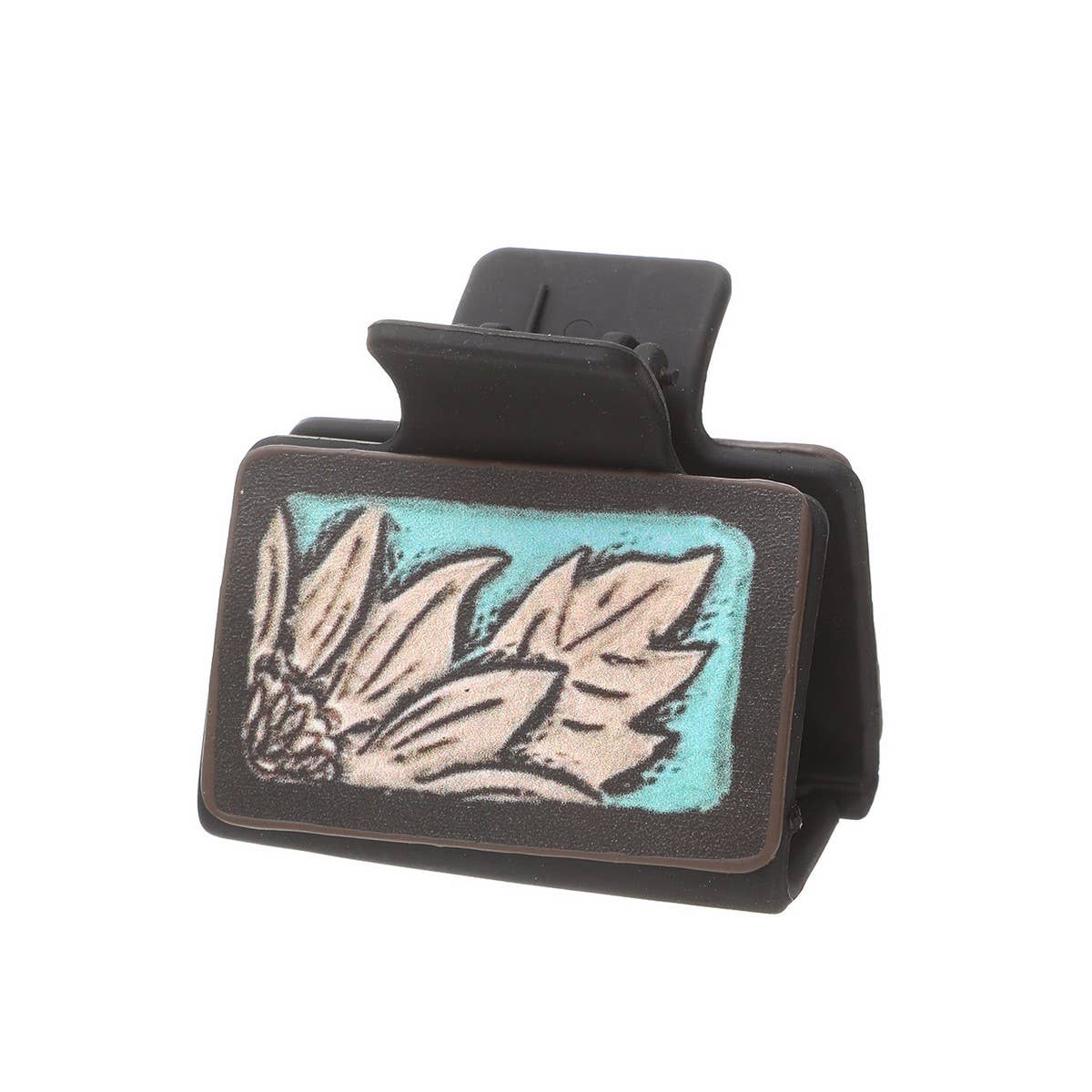Western Sunflower Cactus Hair Claw - Leather Clip_CWAHA0601