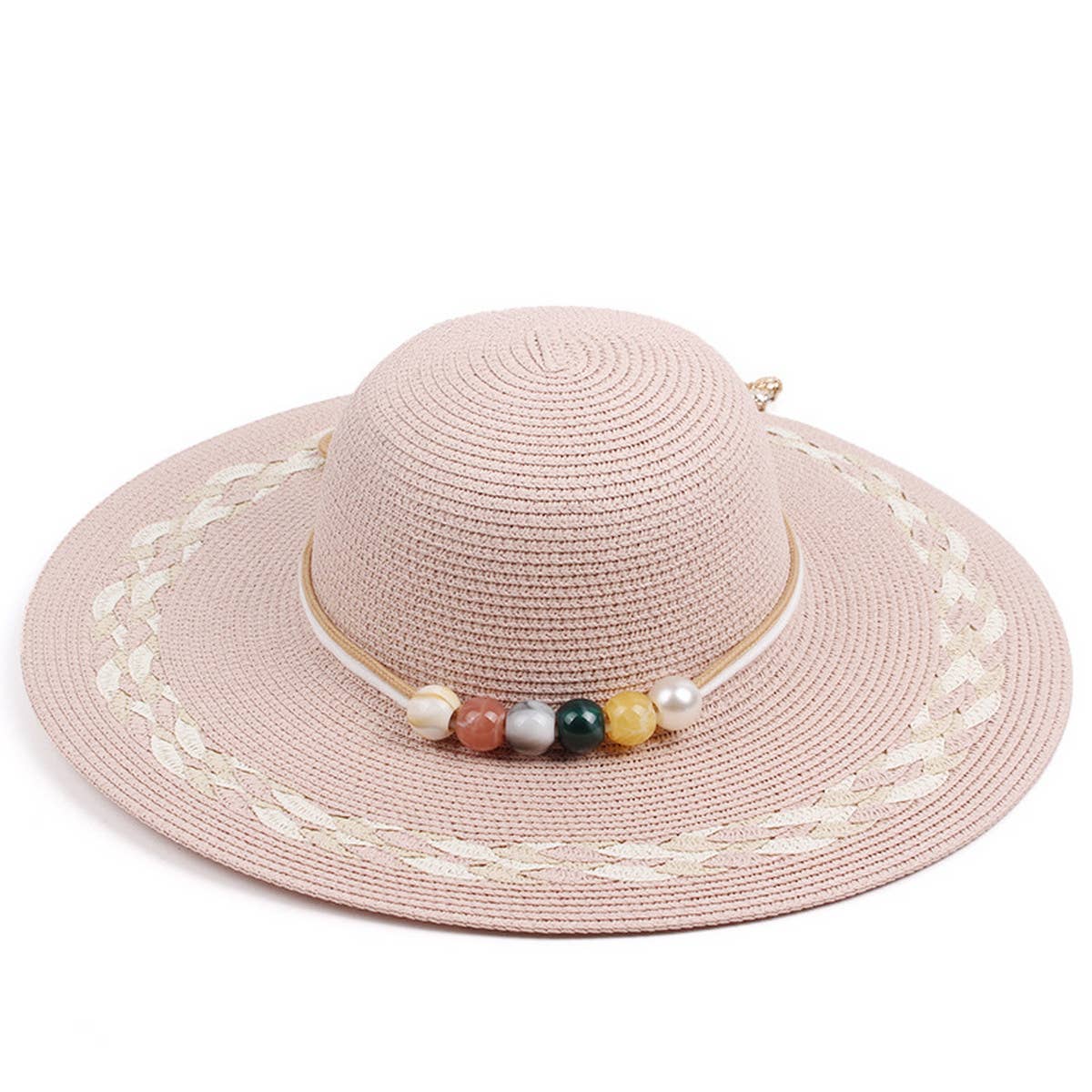 WOMEN PASTORAL STYLE VACATION STRAW HAT_CWAH1200