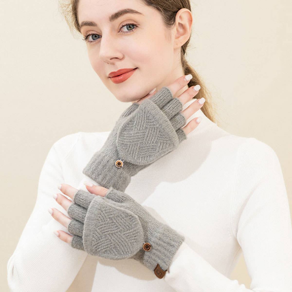 WINTER COLD PROTECTION WARM HALF FINGER GLOVES