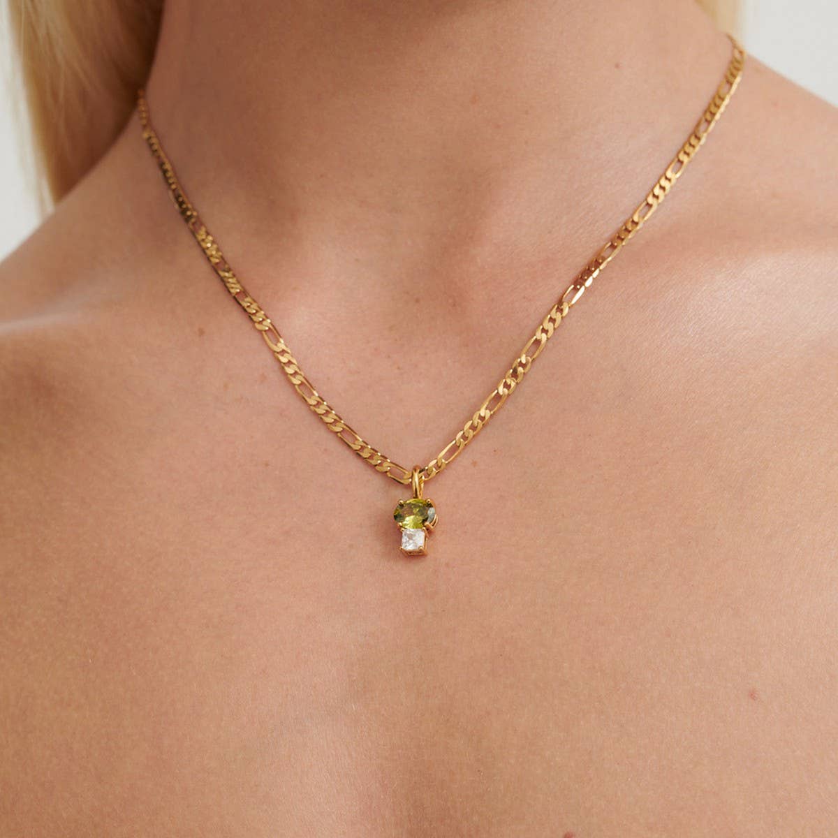 SIMPLE AND FASHIONABLE COLORFUL ZIRCON NECKLACE