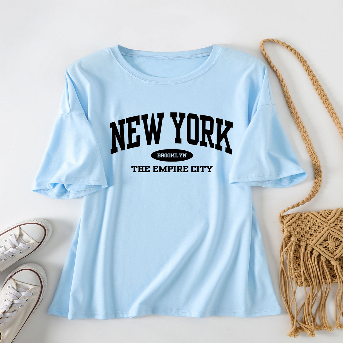 Trendy Letter Print T-Shirt for Women, Loose Fit