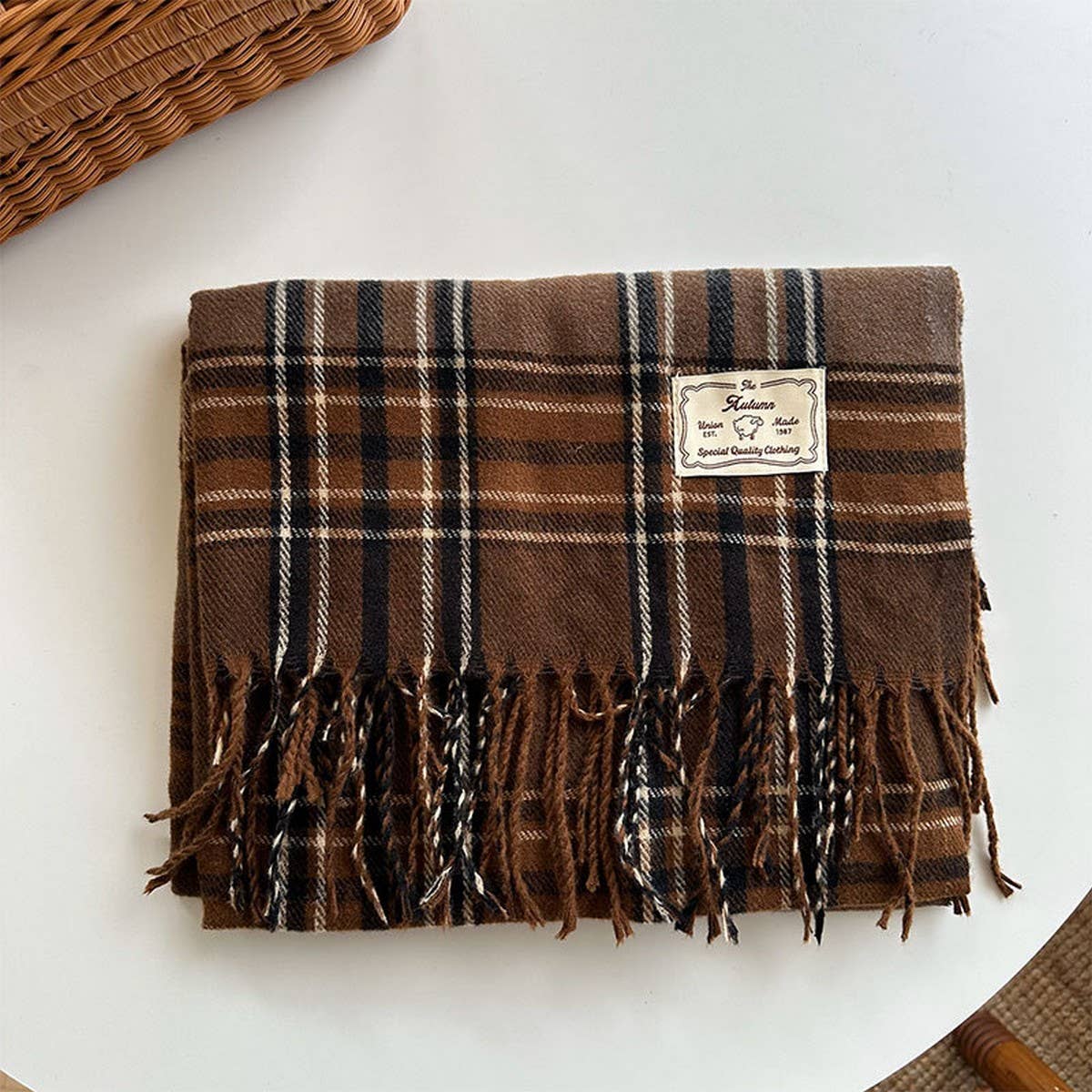 Plaid Colorblock Scarf - Classic Winter Wrap_CWASC2347