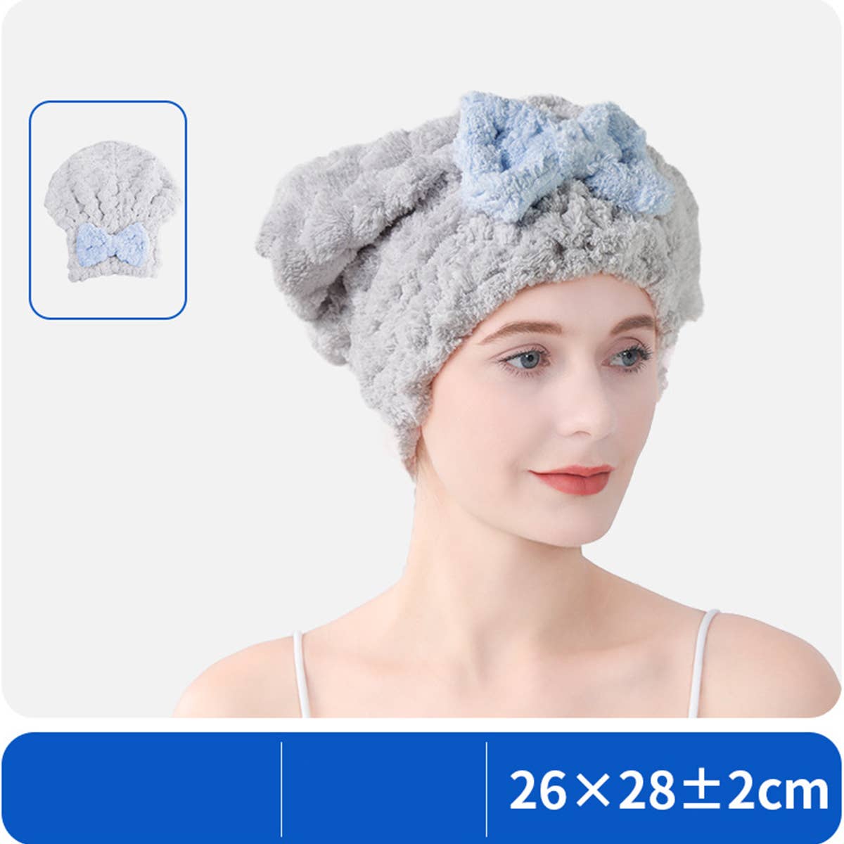 CWMM8340_CUTE QUICK-DRYING BOW SHOWER CAP
