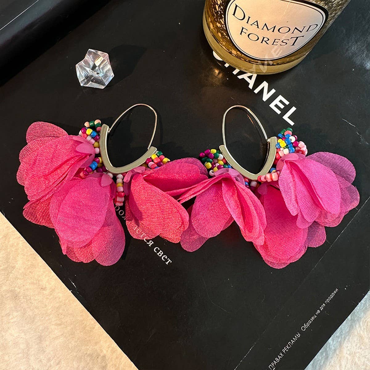 V-Shaped Beaded Tassel Earrings ? Bold Statement