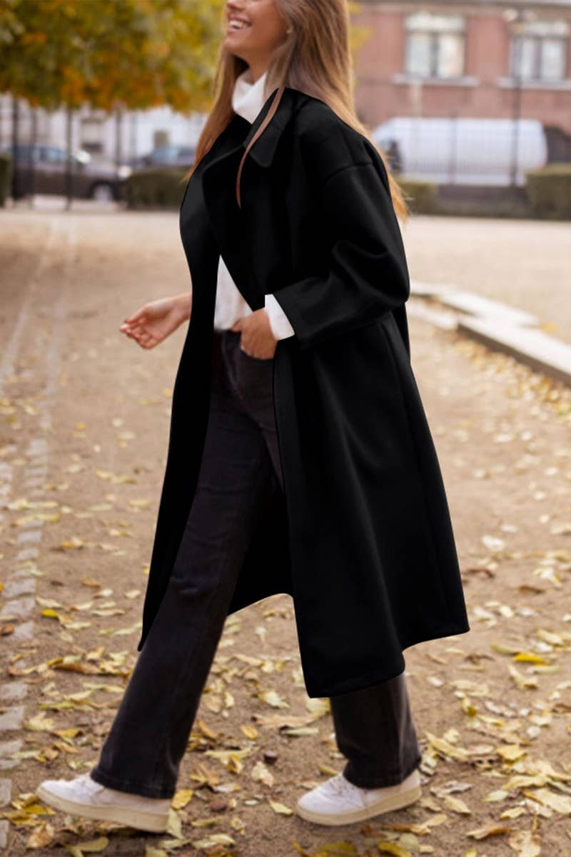 CWOCO1158_AUTUMN CASUAL MID-LENGTH BUTTON SWEATER DRESS