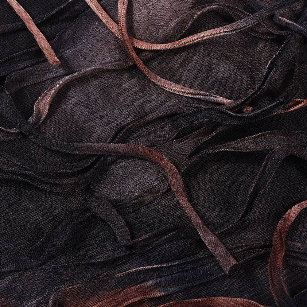 SEXY TIE-DYE FRINGE BEGGAR DRESS WITH SLIT