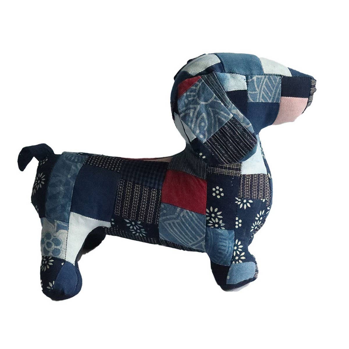 Handcrafted Indigo Patchwork Fabric Animal Doll