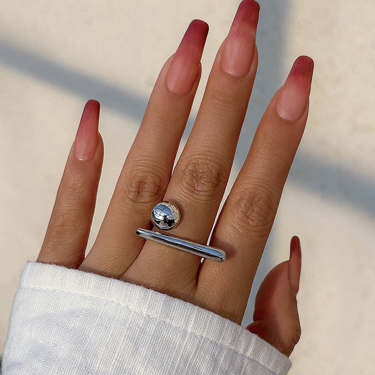 SIMPLE ASYMMETRICAL STATEMENT FRENCH RING
