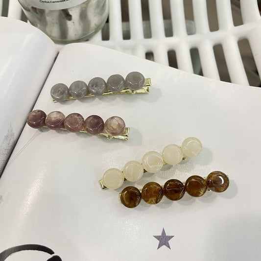 CWAHA1547_RETRO IRREGULAR BEAN SIDE HAIR CLIPS,2 PACK SET