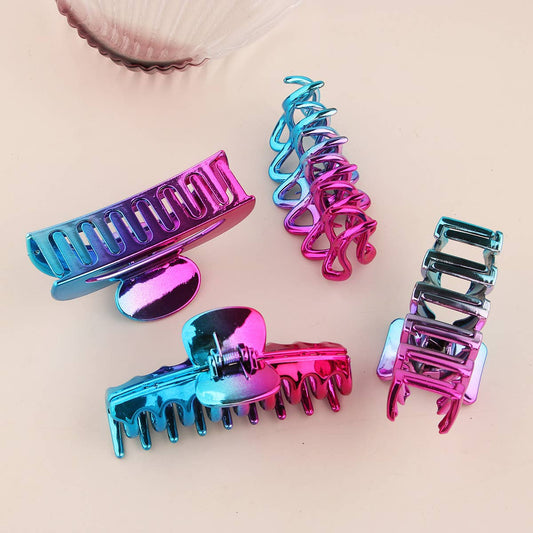 Blue Purple Gradient Electroplated Hair Claw Clips_CWAHA1054