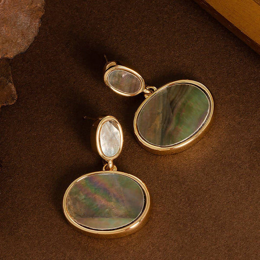 RETRO PERSONALITY NATURAL ABALONE EARRINGS_CWMM4297