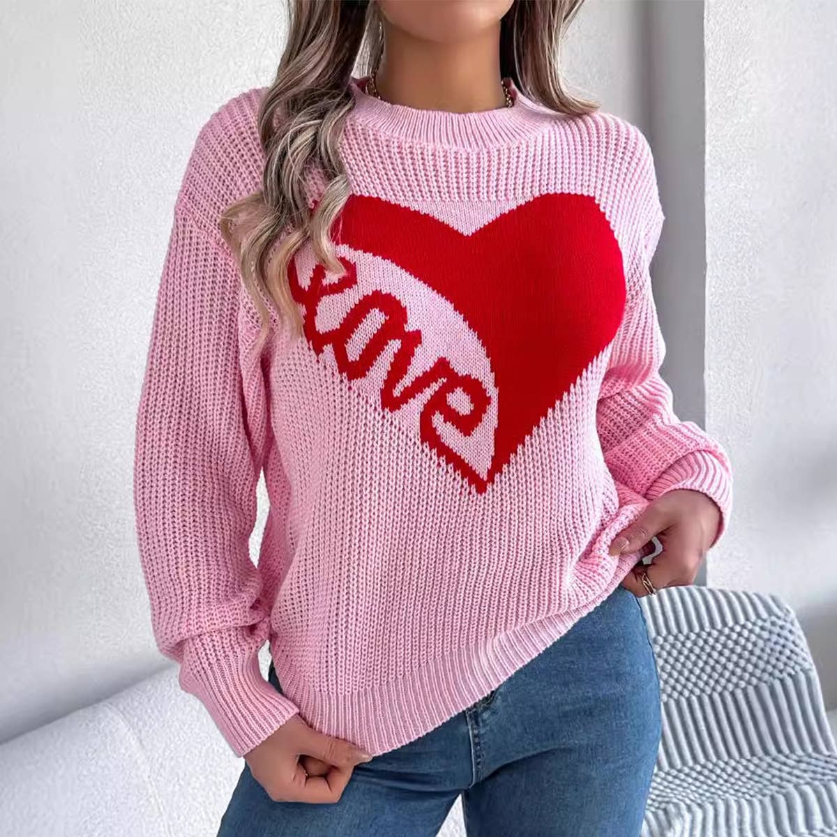 VALENTINE'S DAY LOVE LONG-SLEEVED PULLOVER