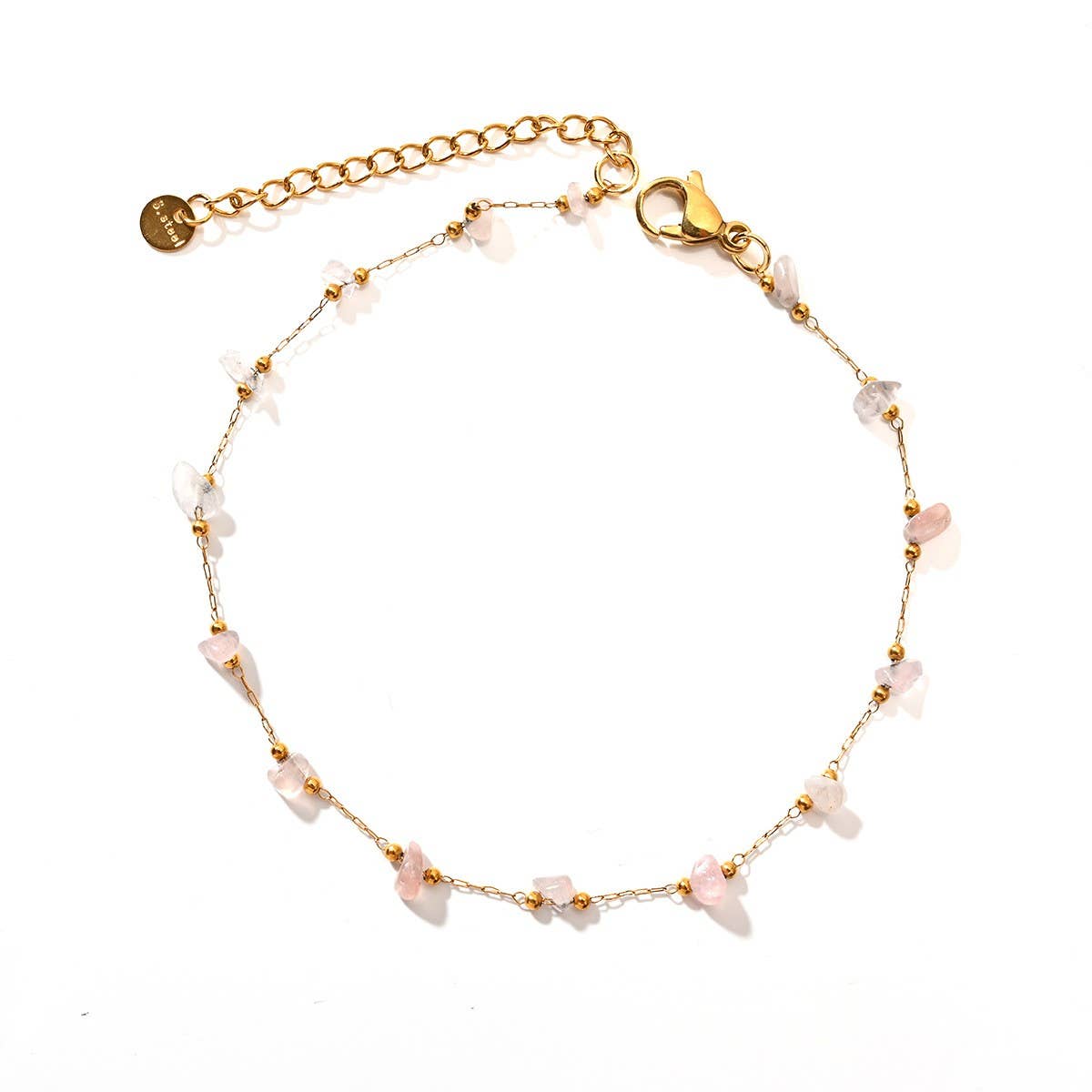 Stainless Steel Anklet with Colorful Stone Beads_CWAJE4612