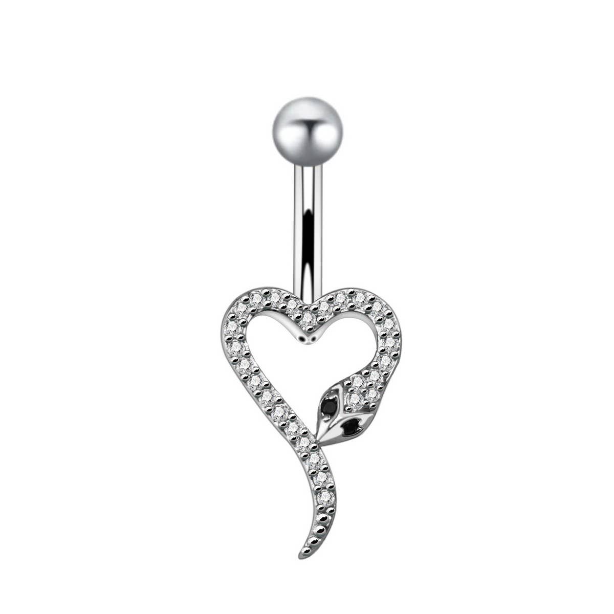 Snake CZ Navel Ring Belly Button Piercing Jewelry_CWMM9367