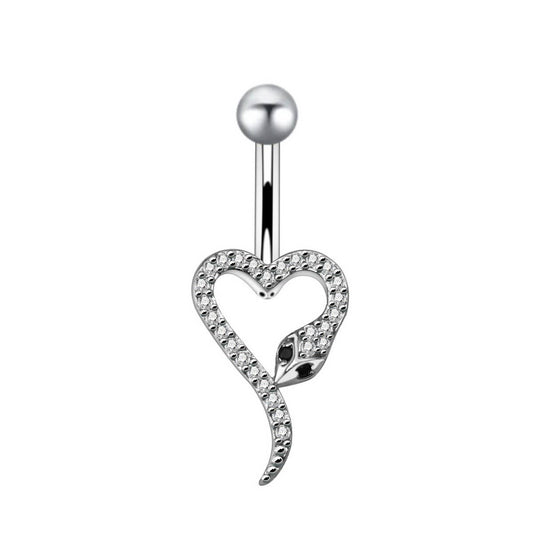 Snake CZ Navel Ring Belly Button Piercing Jewelry_CWMM9367