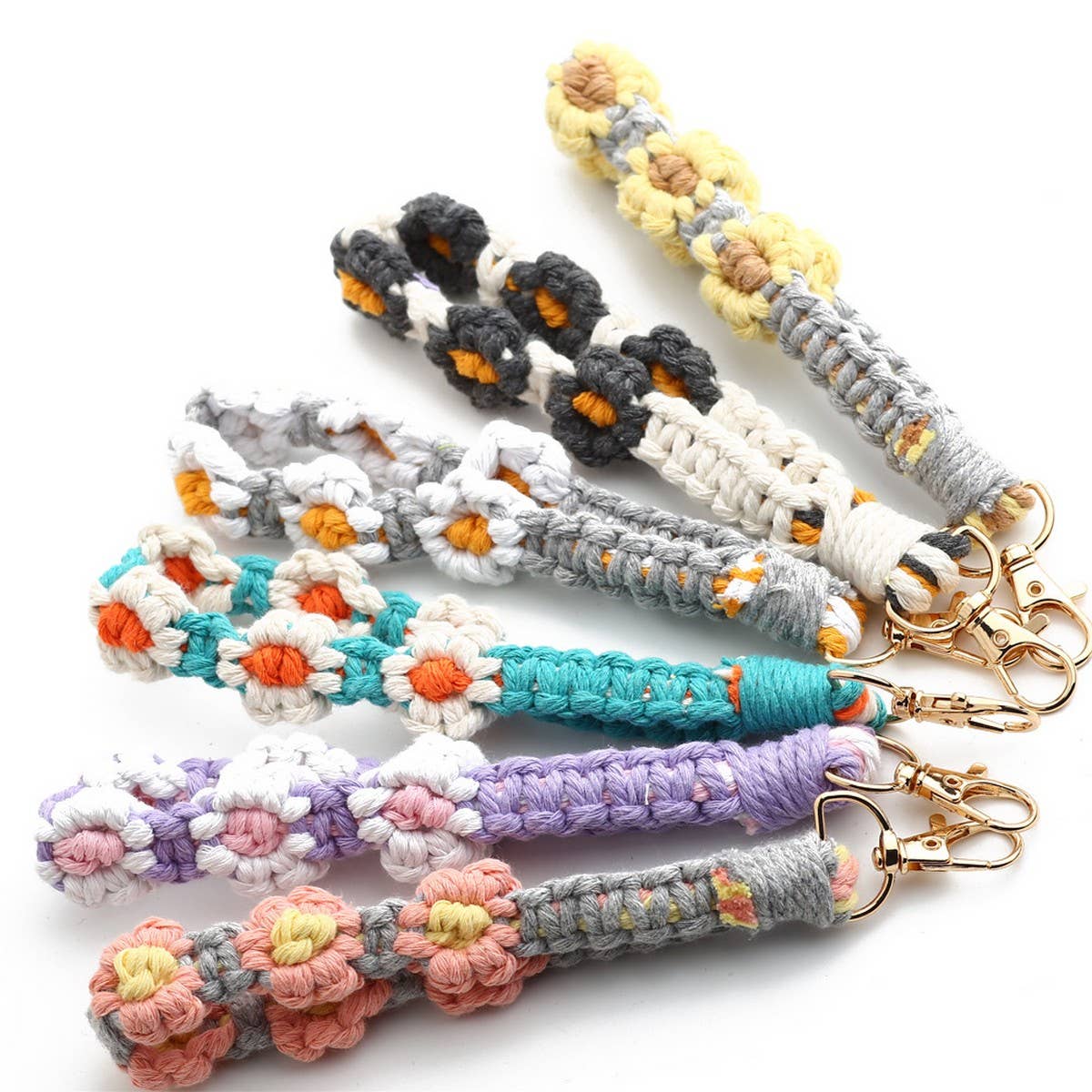 Dopamine Color Daisy Wrist Strap Keychain_CWAB5080