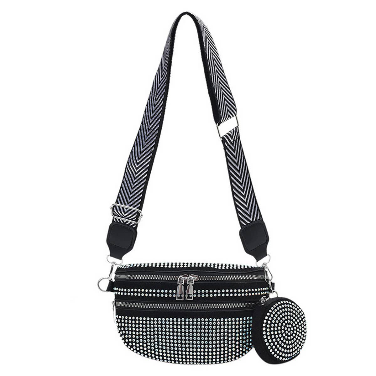 FASHIONABLE DIAMOND DOUBLE LAYER WAIST BAG_CWAB2083