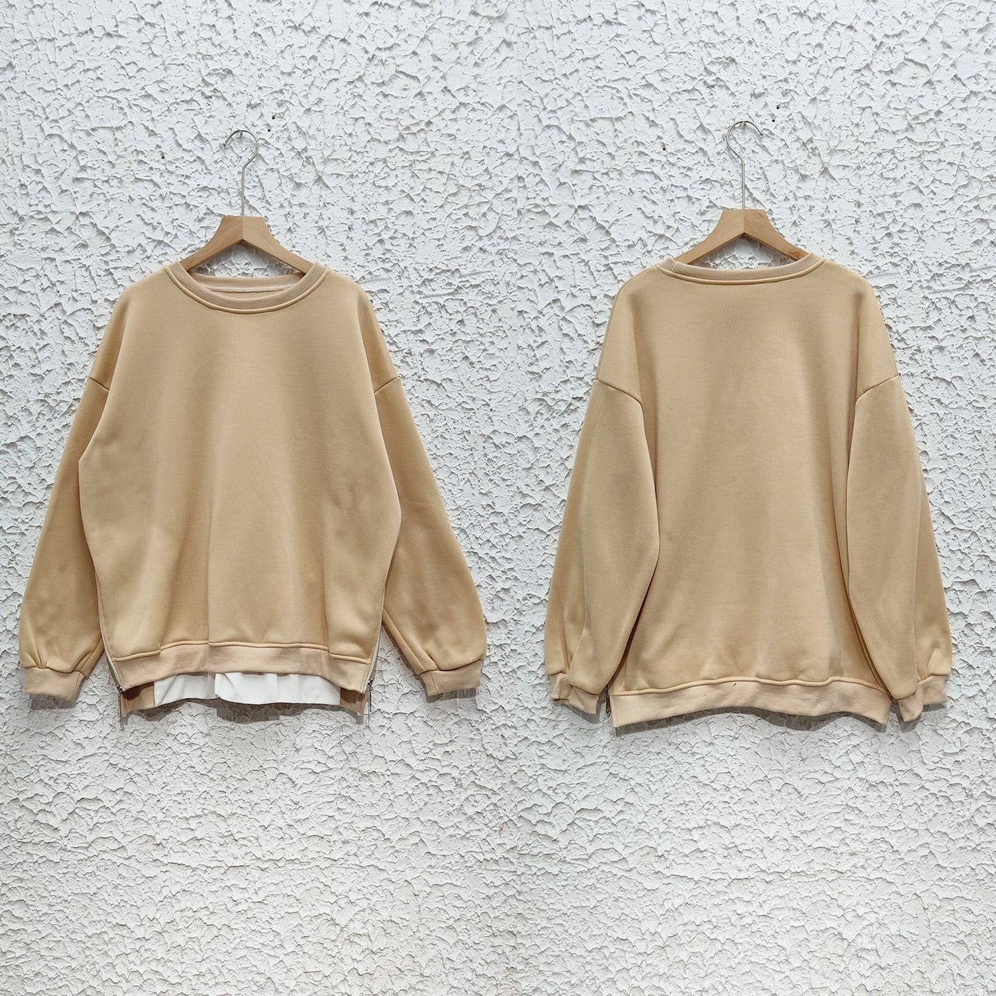 FASHION LOOSE ZIPPER PLUS FLEECE HOODIE WOMAN