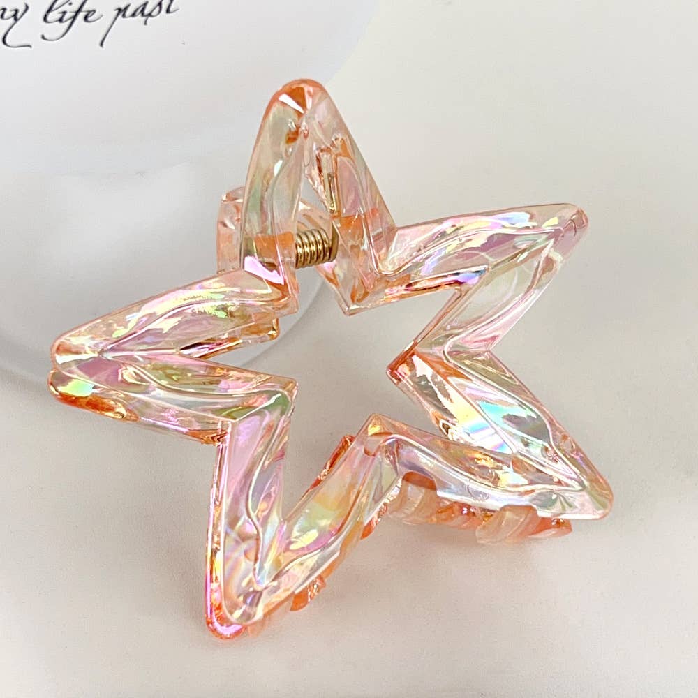 Crystal candy-colored five-pointed star grab clip