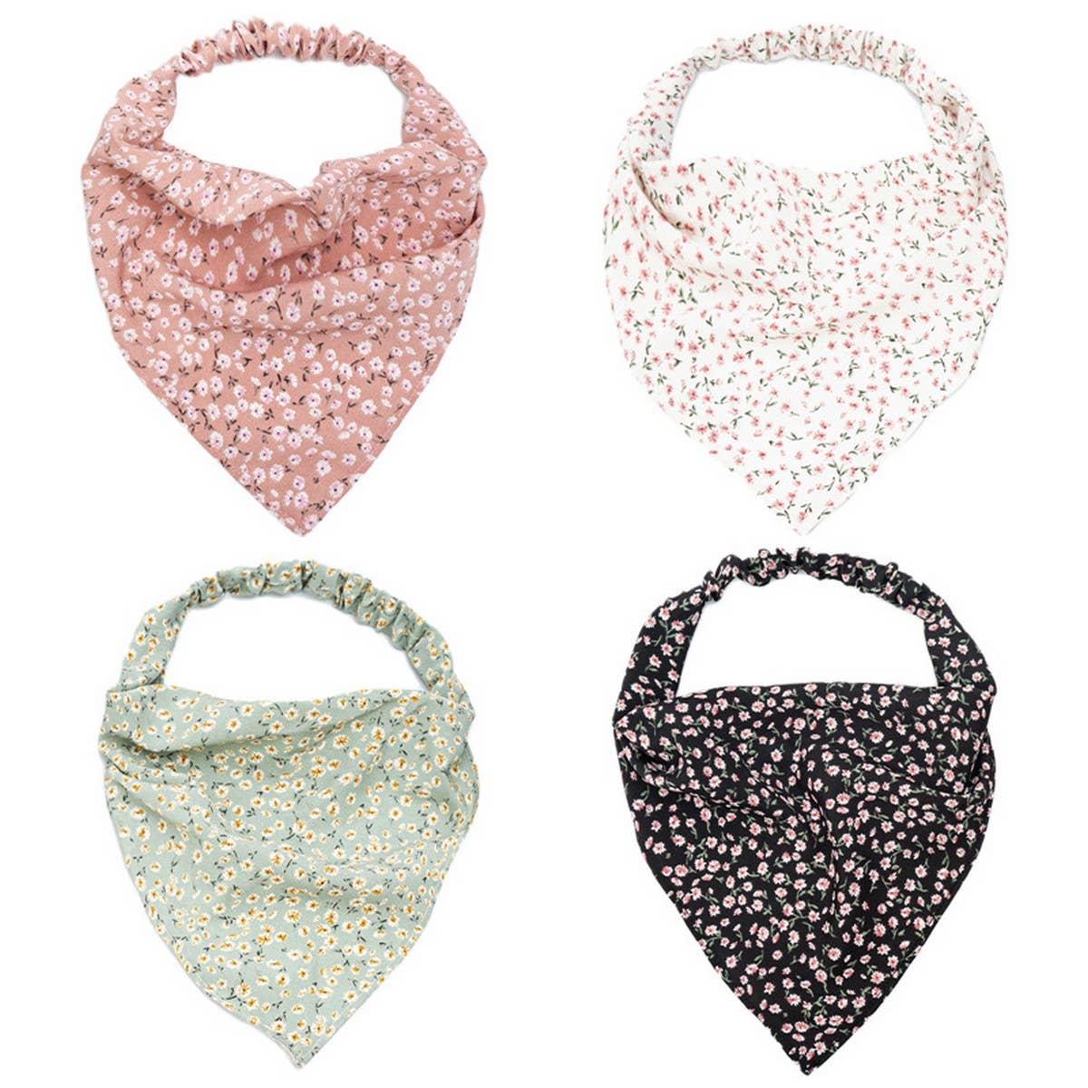 FLORAL ELASTIC BAND SCARF HEADBAND HAIRACCESSORIES