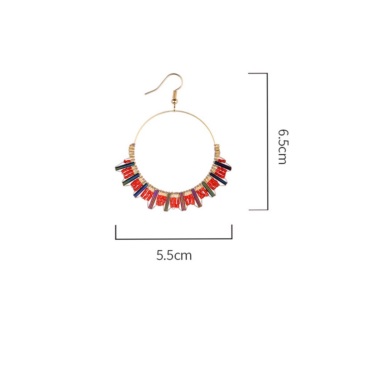 BOHEMIAN NICHE VINTAGE CIRCLE BEADED EARRINGS_CWAJE1659