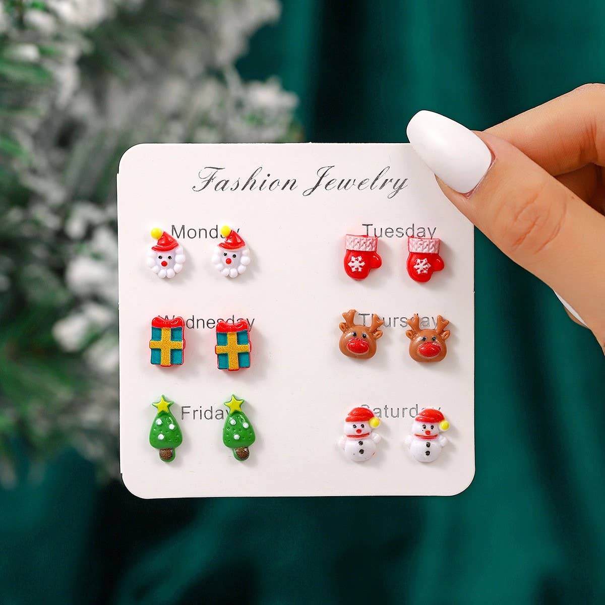 CHRISTMAS NEW CREATIVE CARTOON EARRING COMBINATION