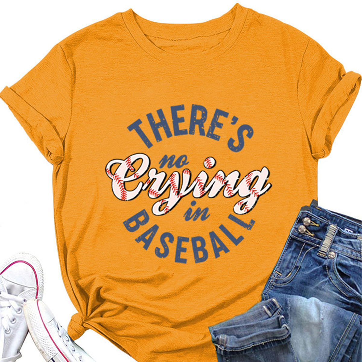 Women??¢s ?œNo Crying in Baseball??Graphic Teep_CWTTSL0481