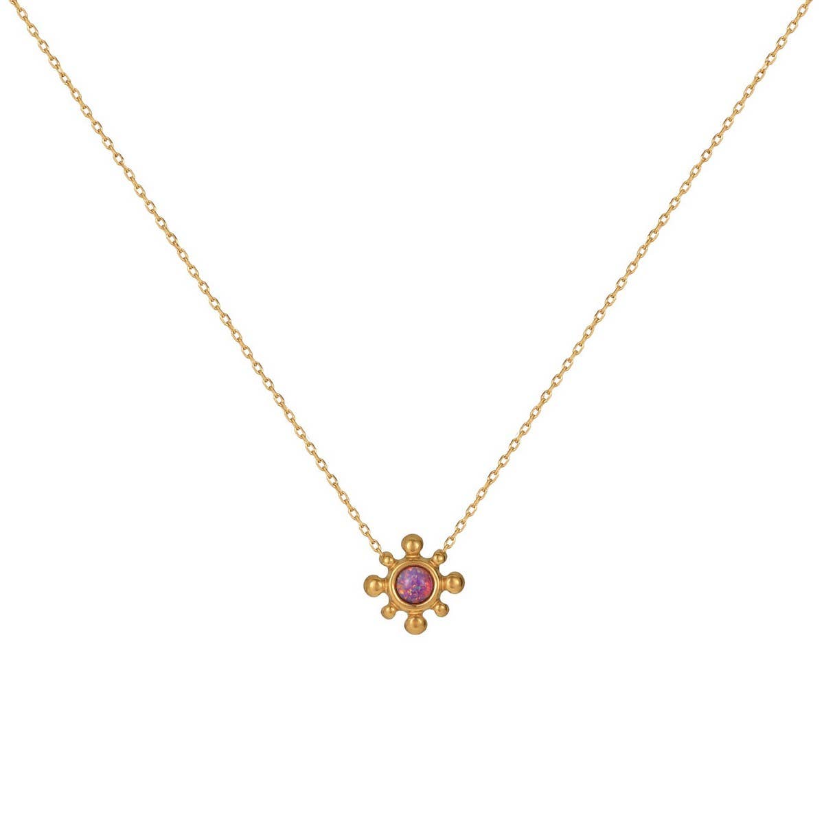 Delicate Small Solid Color Sunflower Necklace